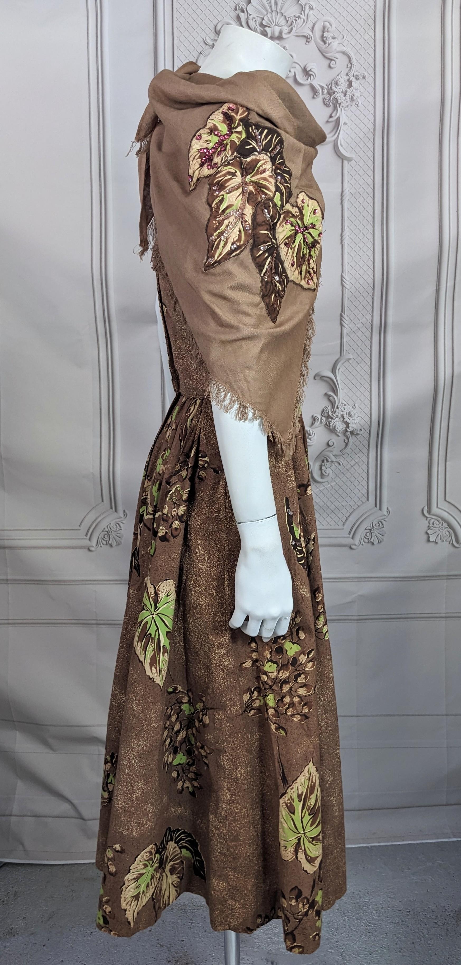 Vestido de cóctel de lentejuelas de los años 50 con pañuelo en venta 11
