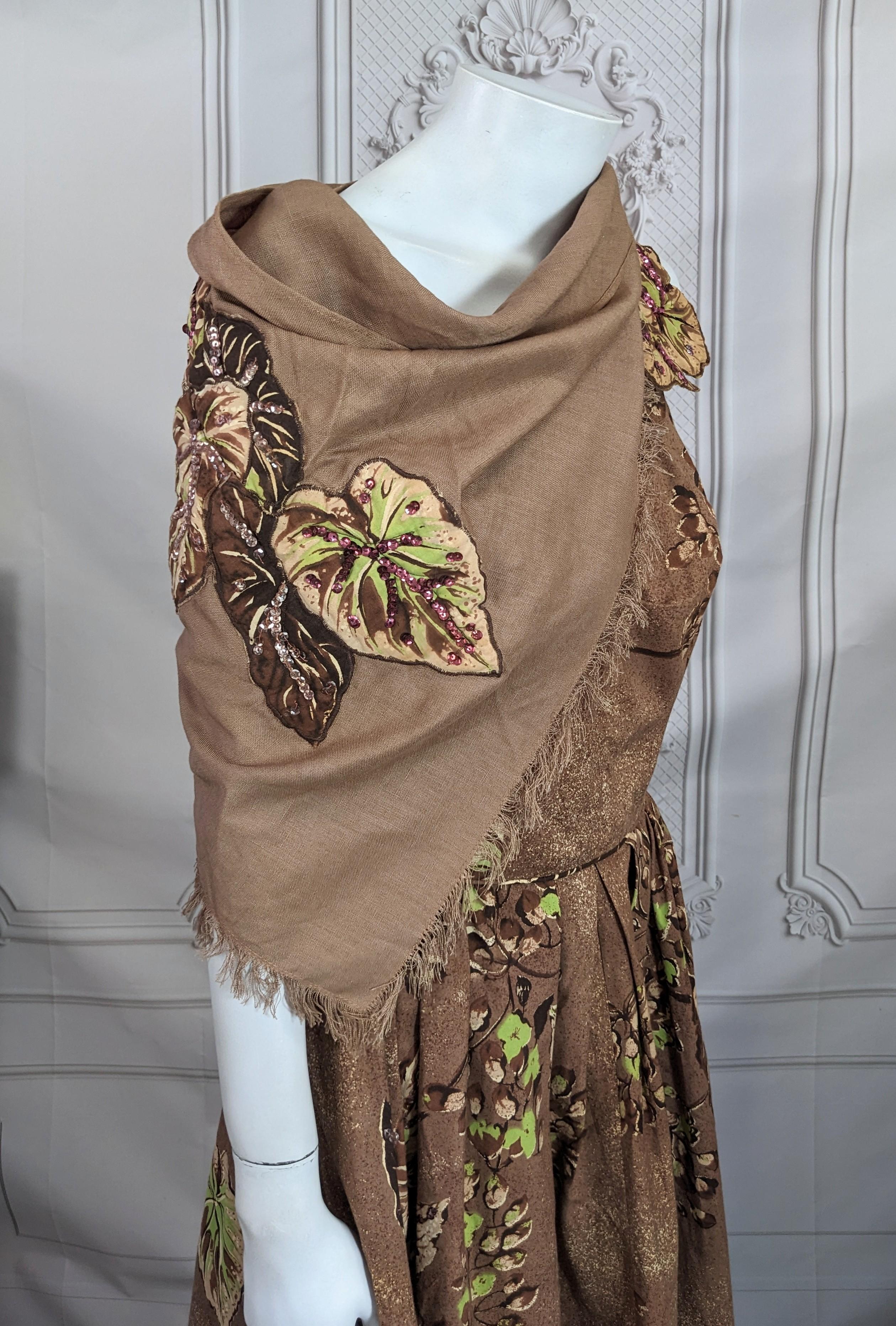 Vestido de cóctel de lentejuelas de los años 50 con pañuelo en venta 12