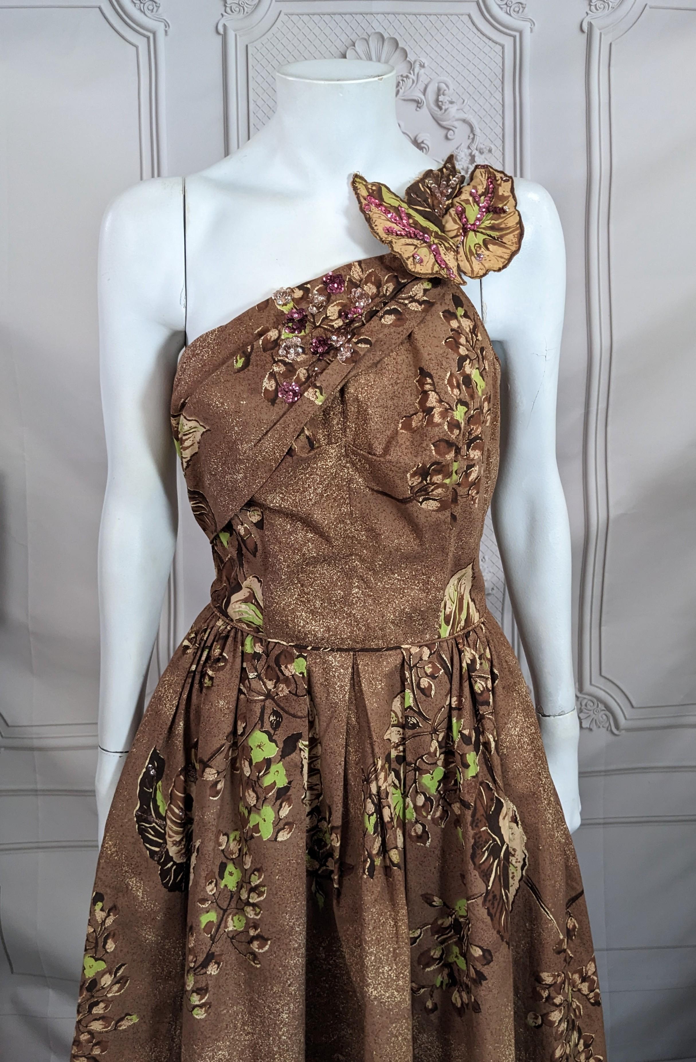 Vestido de cóctel de lentejuelas de los años 50 con pañuelo en Bueno estado para la venta en New York, NY