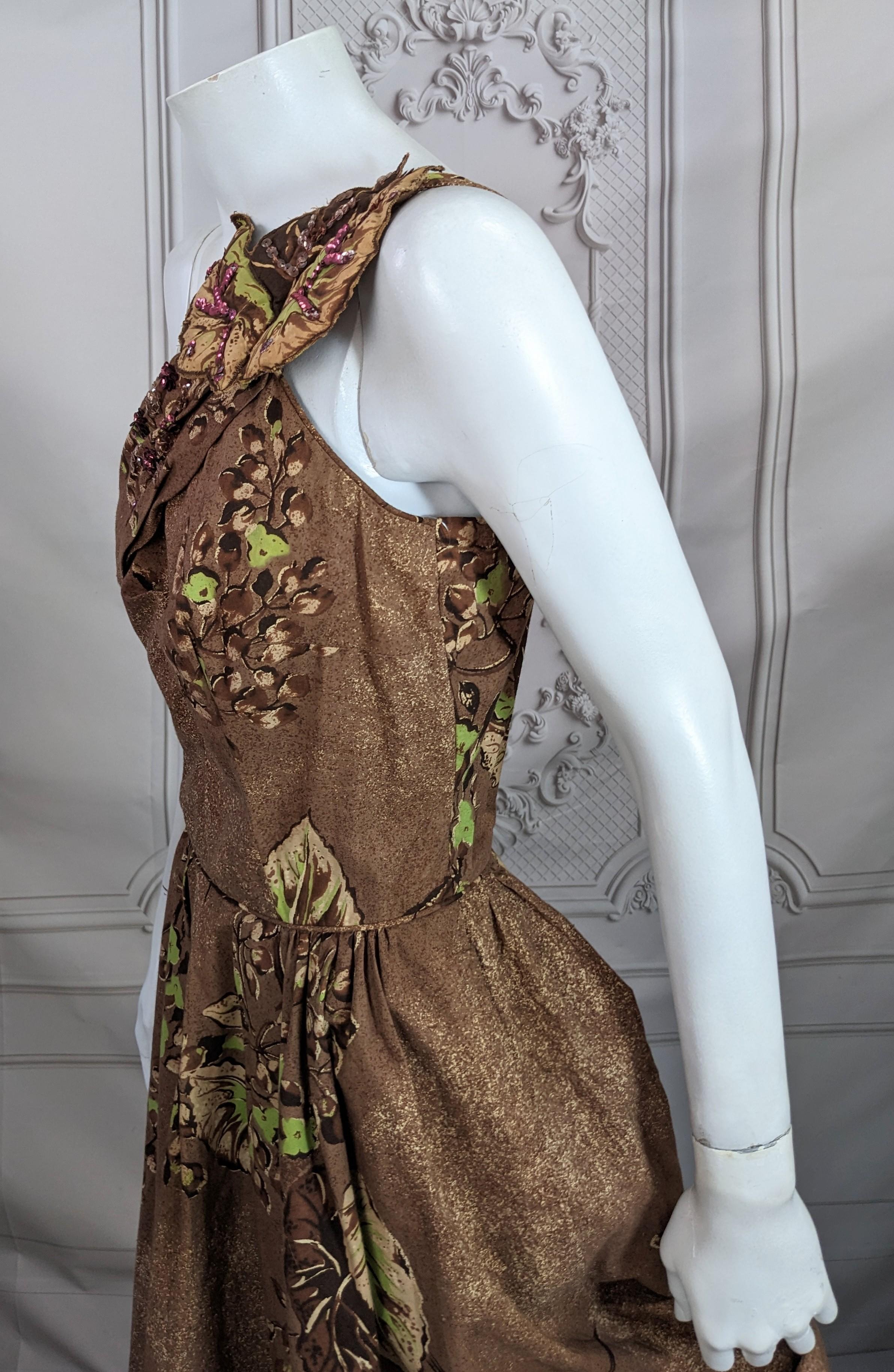 Vestido de cóctel de lentejuelas de los años 50 con pañuelo en venta 4