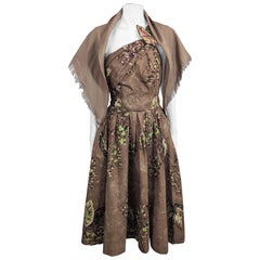 Vestido de cóctel de lentejuelas de los años 50 con pañuelo