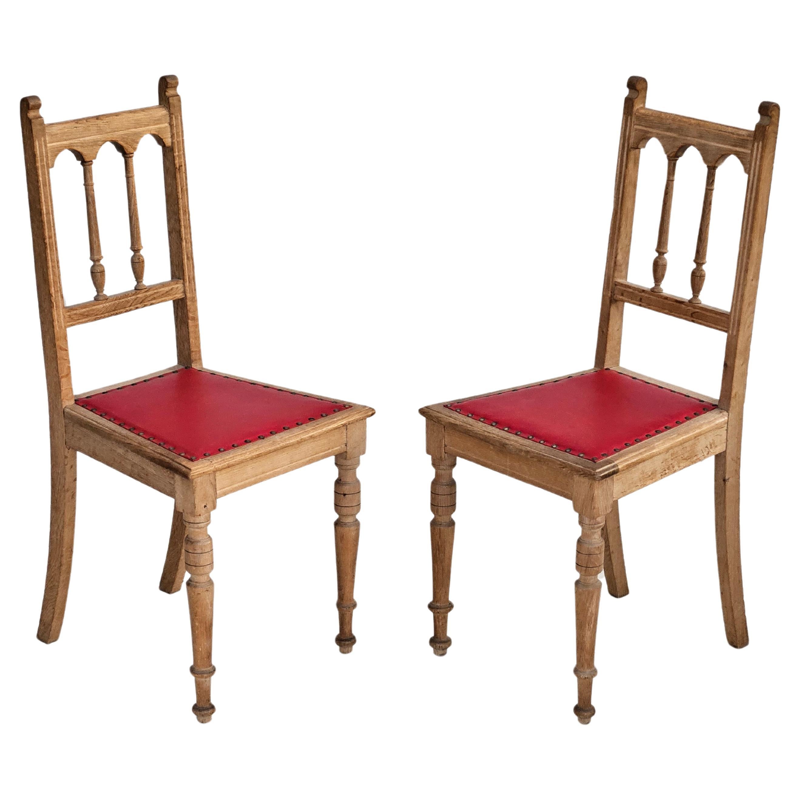 1950s, set 2 pcs of Danish dinning chairs, original good condition, oak wood. For Sale