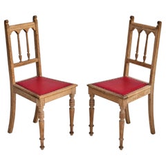 1950s, set 2 pcs de chaises de salle à manger danoises, original bon état, bois de chêne.