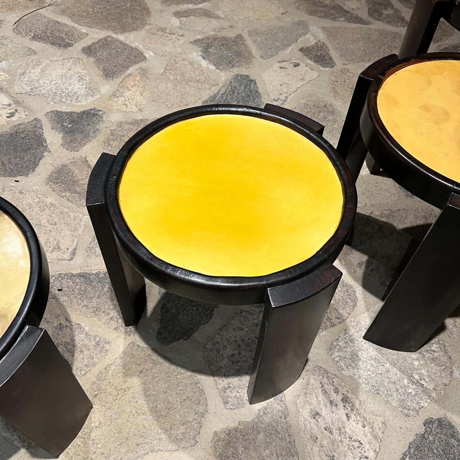 1950s Set Four Goatskin Leather Nesting Tables Eugenio Escudero Mexican Modern For Sale 1