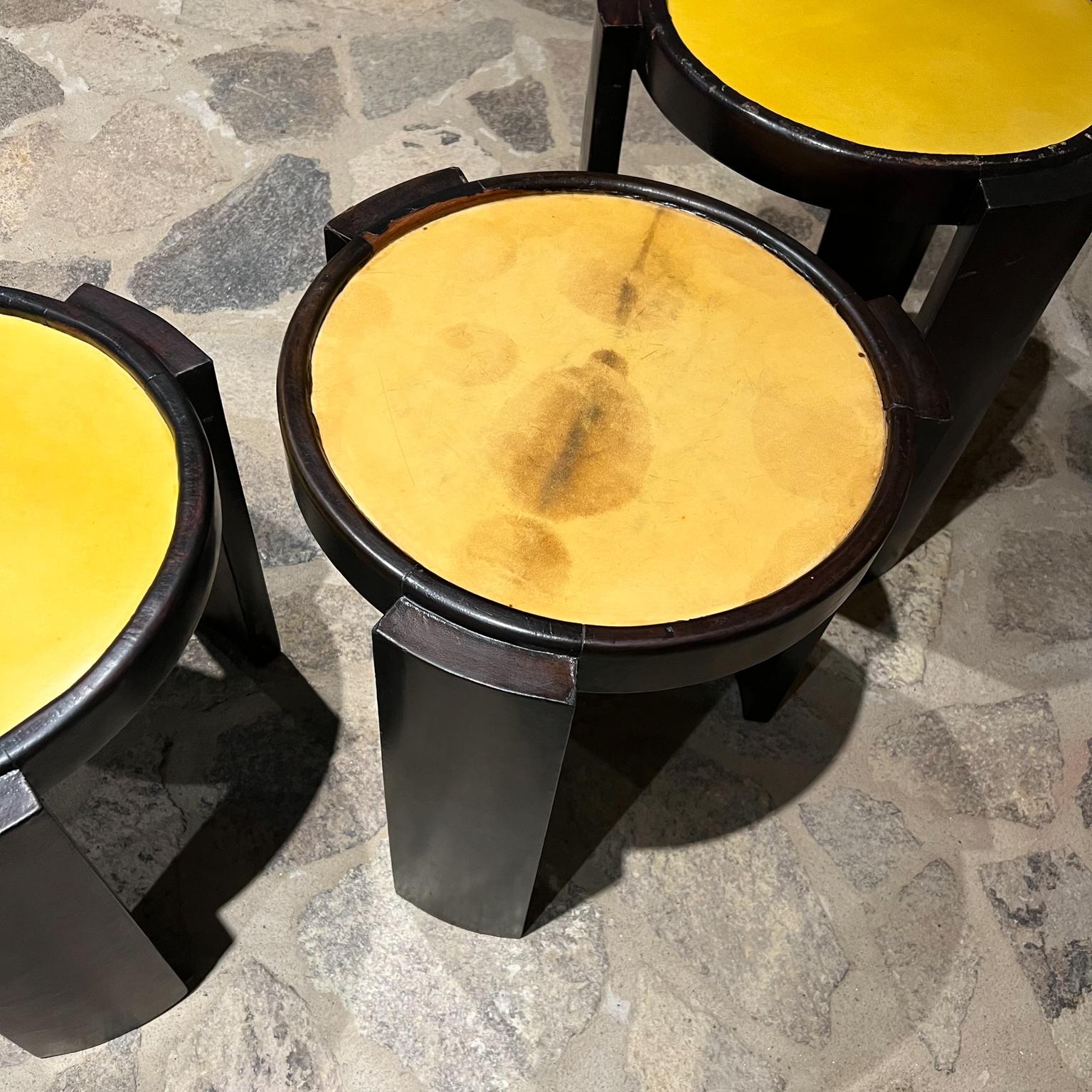 1950s Set Four Goatskin Leather Nesting Tables Eugenio Escudero Mexican Modern For Sale 2