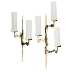 1950s Set of 2 Gilded Bronze Arlus Sconces