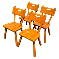 1950s Set of 4 Cushman Colonial Creations Solid Maple Dining Chairs