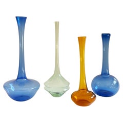 1950s Set of 4 delicate Glass Vases by Albin Schaedel, GDR - East Germany