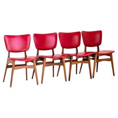 1950s Set of 4 Fler Dining Chairs in Original Vinyl Fred Lowen & Ernest Rodeck 1950s Set of 4 Fler Dining Chairs in Original Vinyl Fred Lowen & Ernest Rodeck