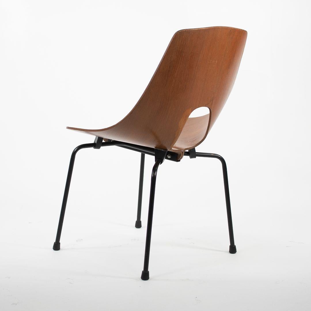 Satz von 6 Carlo Ratti für Industria Legni, geschwungenen Teakholz-Esszimmerstühlen mit Beinen, 1950er Jahre im Angebot 2