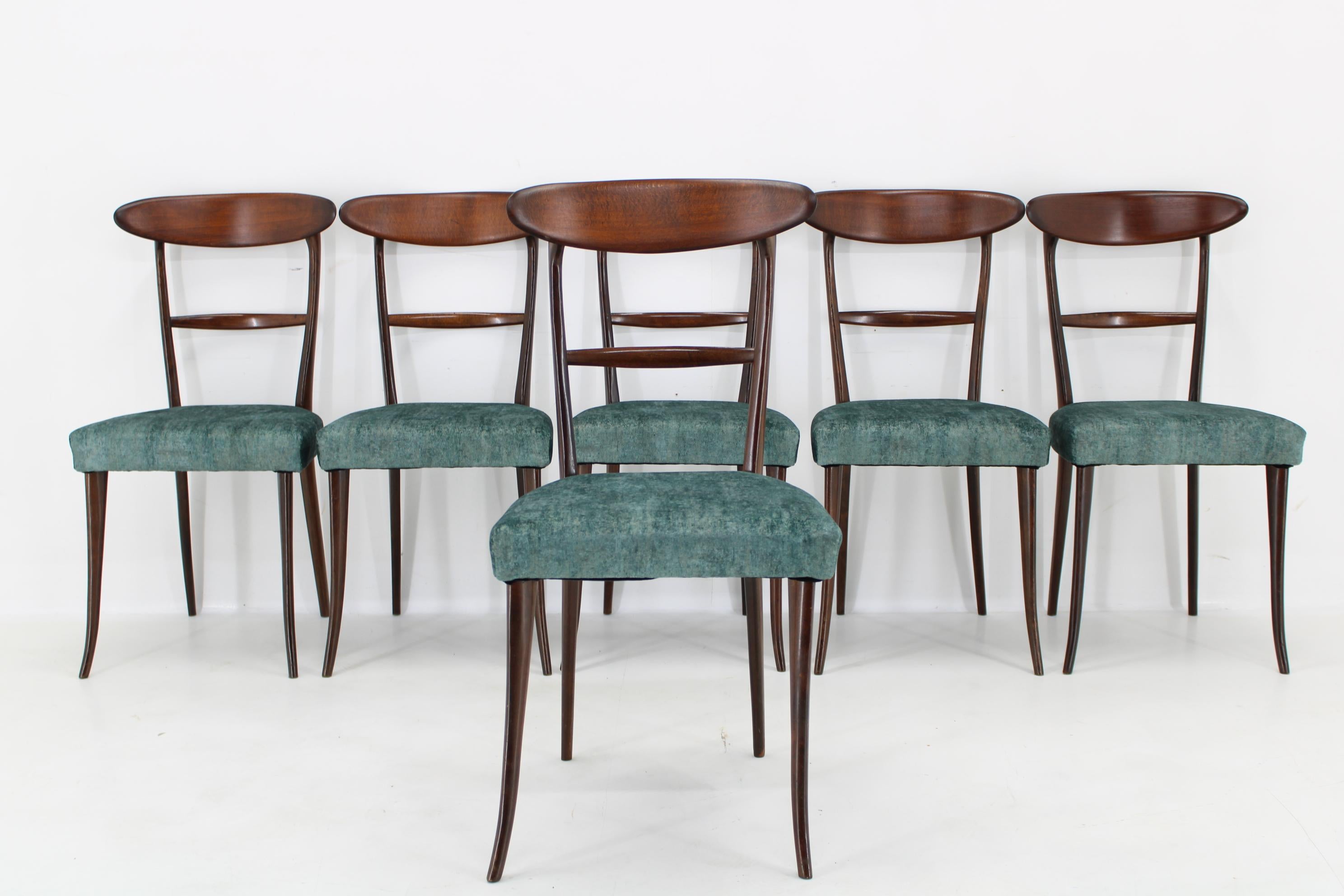 1950s Set of 6 Dining Chairs in Ico Parisi Style, Restored For Sale 10