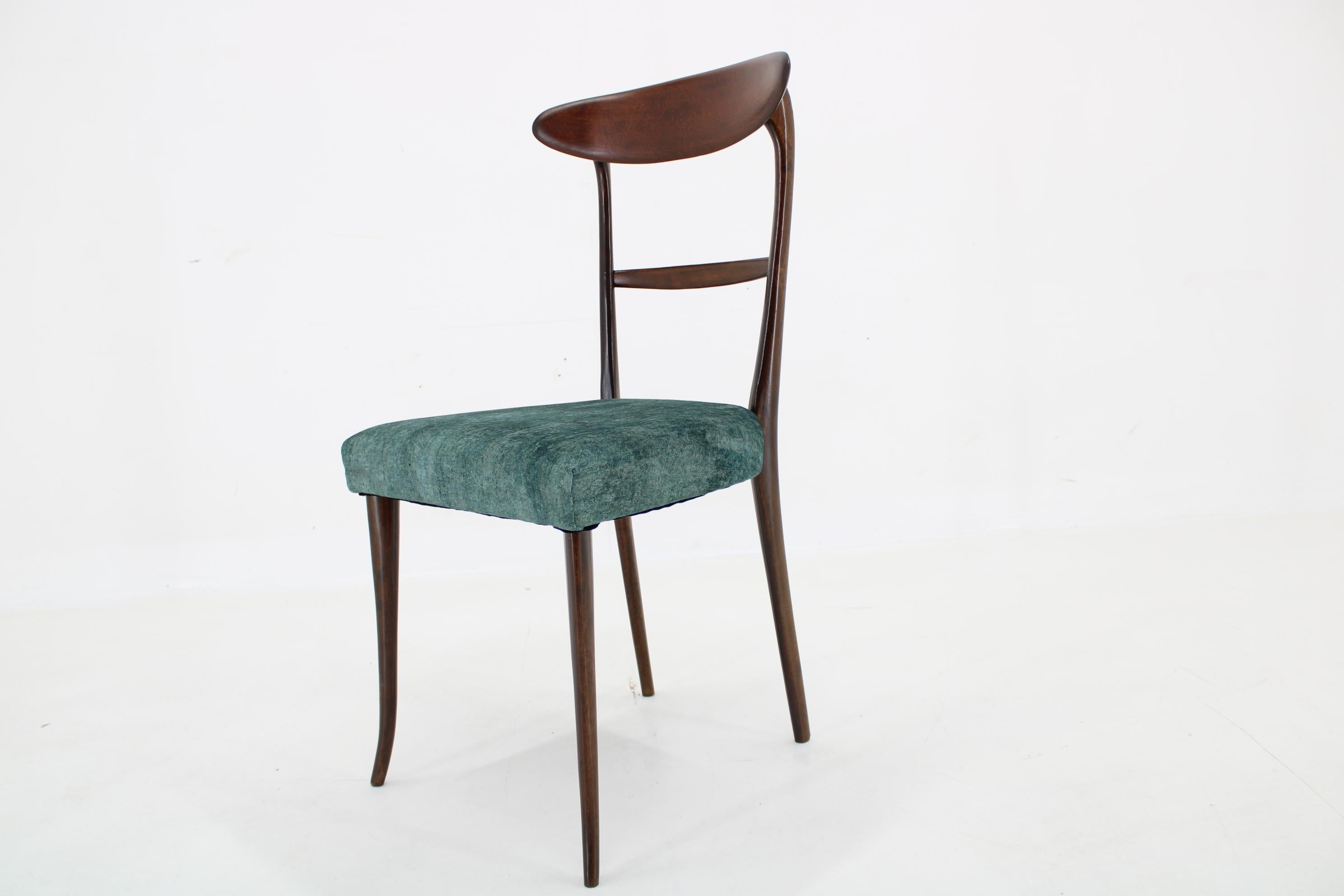 1950s Set of 6 Dining Chairs in Ico Parisi Style, Restored In Good Condition For Sale In Praha, CZ