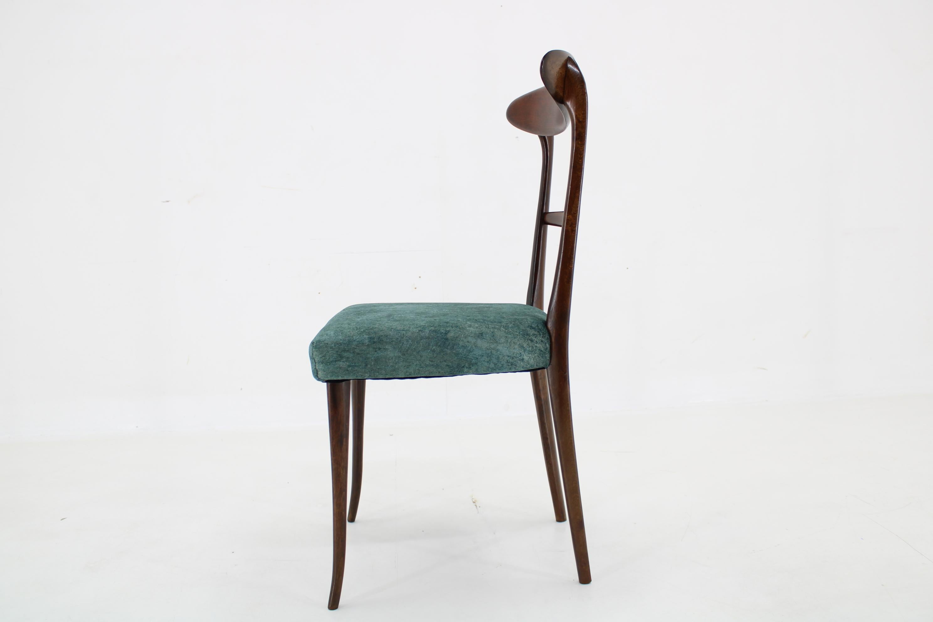 Mid-20th Century 1950s Set of 6 Dining Chairs in Ico Parisi Style, Restored For Sale