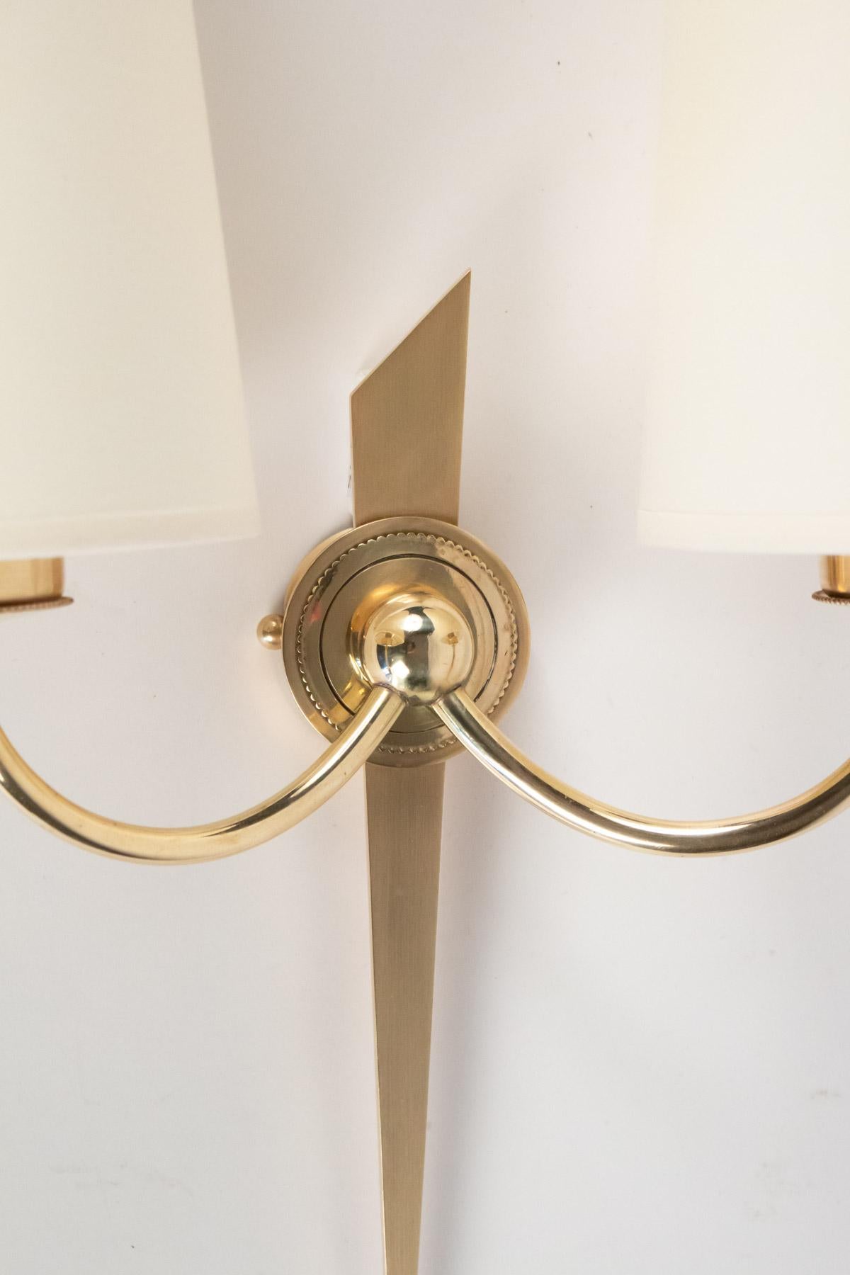 1950s Set of 4 Maison Arlus Gilded Bronze Sconces In Good Condition In Saint-Ouen, FR