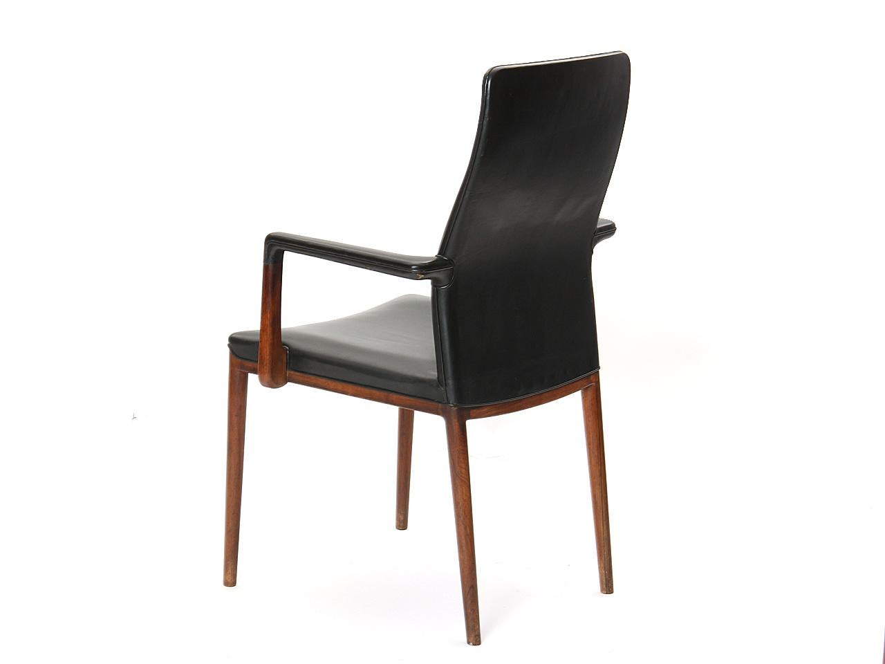 Mid-20th Century 1950s Set of 8 Danish Dining Chairs by Vestergaard Jensen for Peder Pedersen For Sale