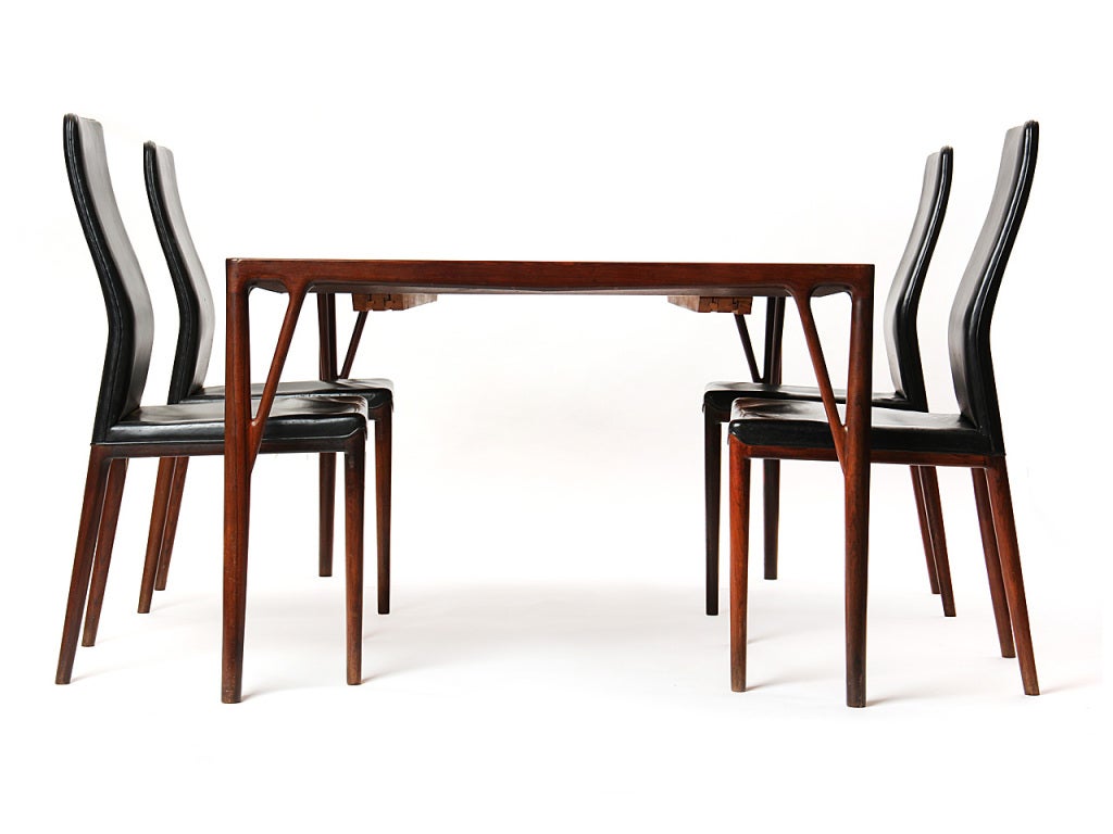 1950s Set of 8 Danish Dining Chairs by Vestergaard Jensen for Peder Pedersen For Sale 1