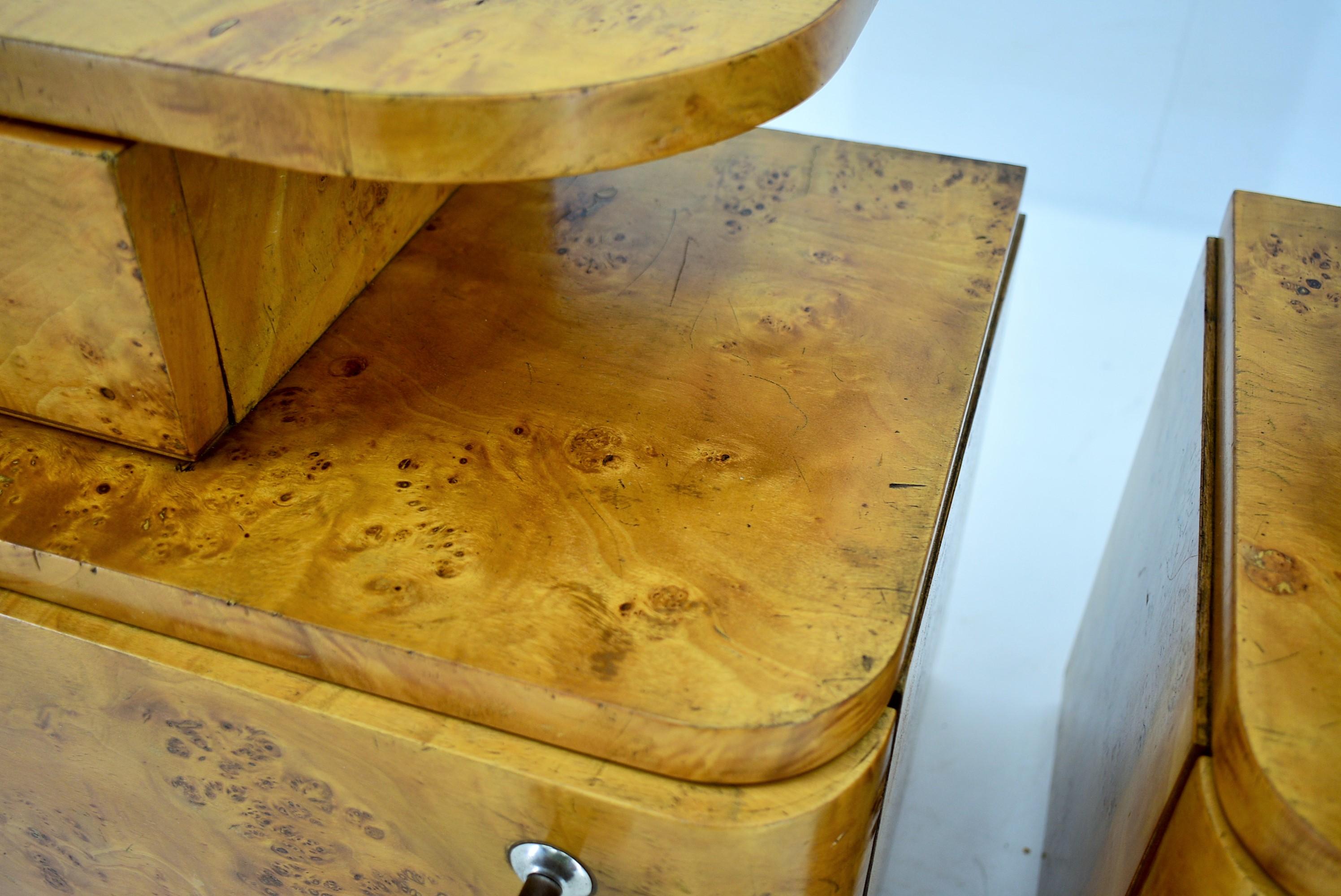 1950s Set of Bedside Tables by Jindrich Halabala, Czechoslovakia In Good Condition In Praha, CZ