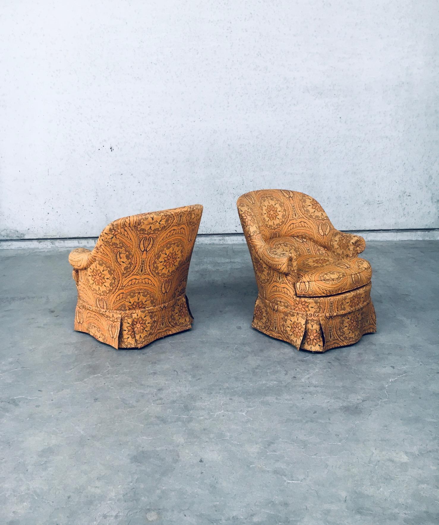 French 1950's Set of Crapaud Cocktail Lounge Arm Chairs