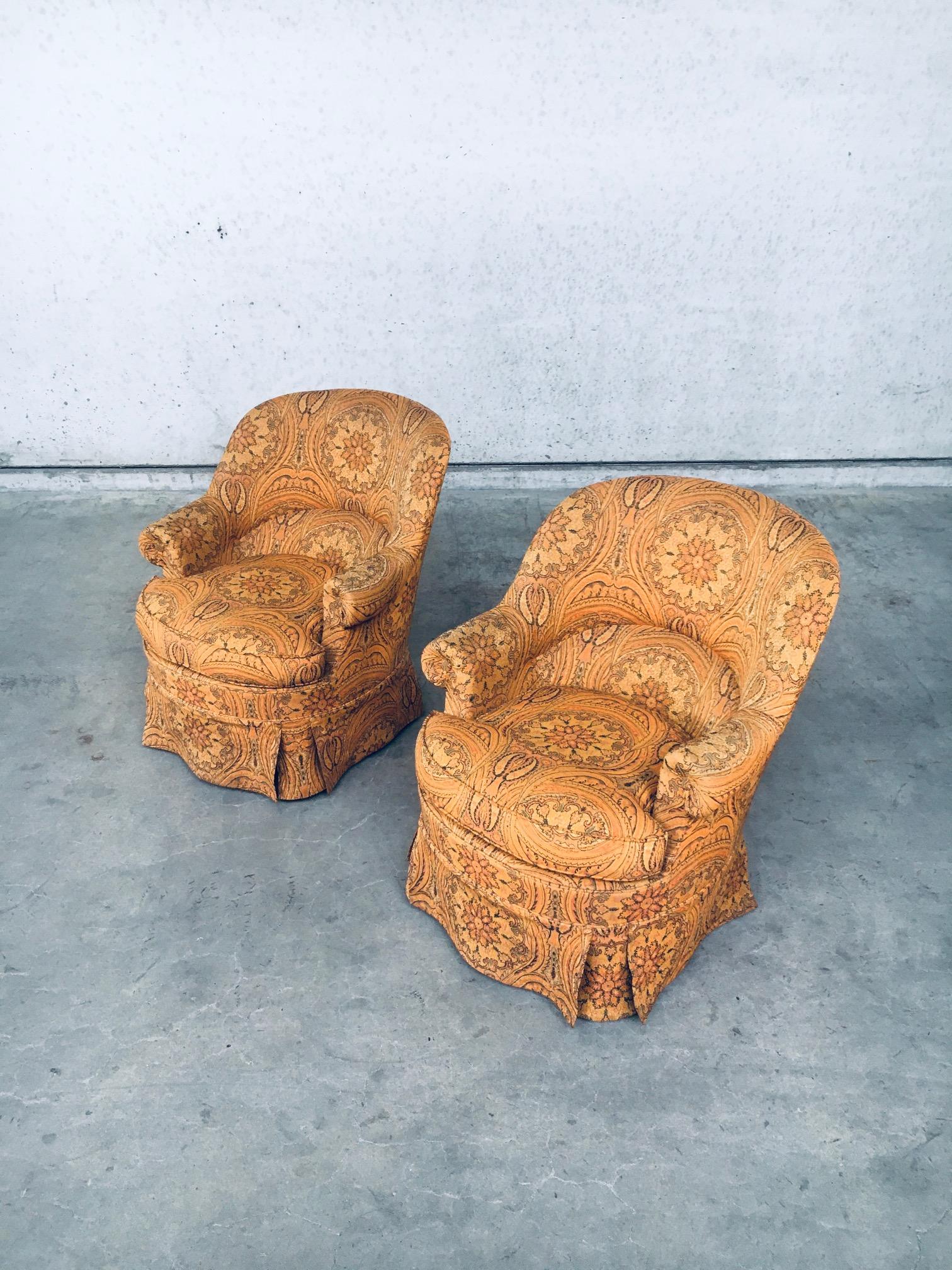 1950's Set of Crapaud Cocktail Lounge Arm Chairs In Good Condition In Oud-Turnhout, VAN