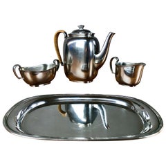Set di servizi da caffè in peltro Just Andersen danese del 1950