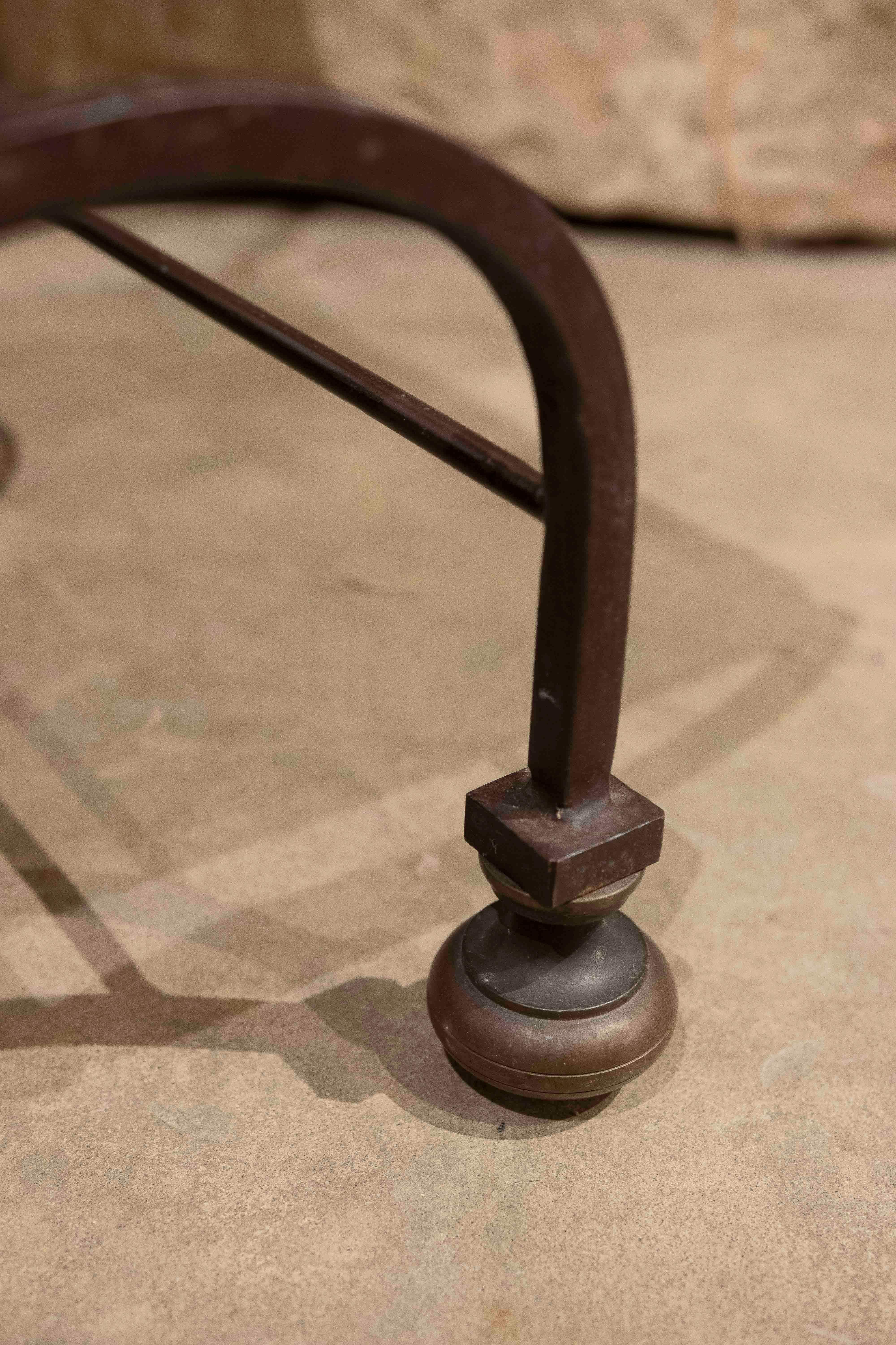 1950s Set of Eight Wrought Iron Chairs with Red Upholstery 9