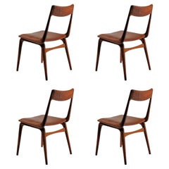 1950s Set of Four Alfred Christensen Dining Chairs in Teak, - Custom Upholstery