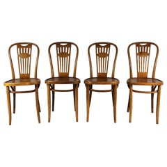 1950s Set of Four Bistro Chairs, Thonet