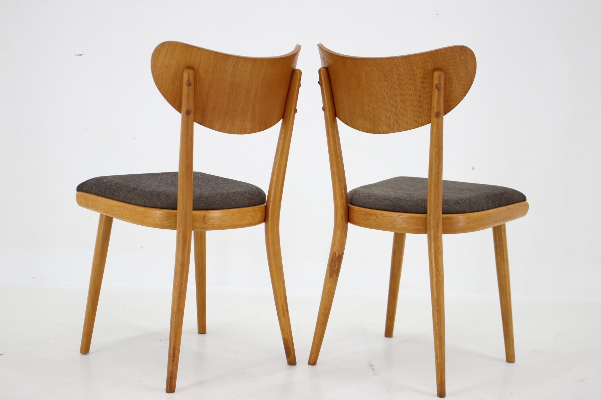 1950s Set of Four Dining Chairs, Czechoslovakia In Good Condition For Sale In Praha, CZ