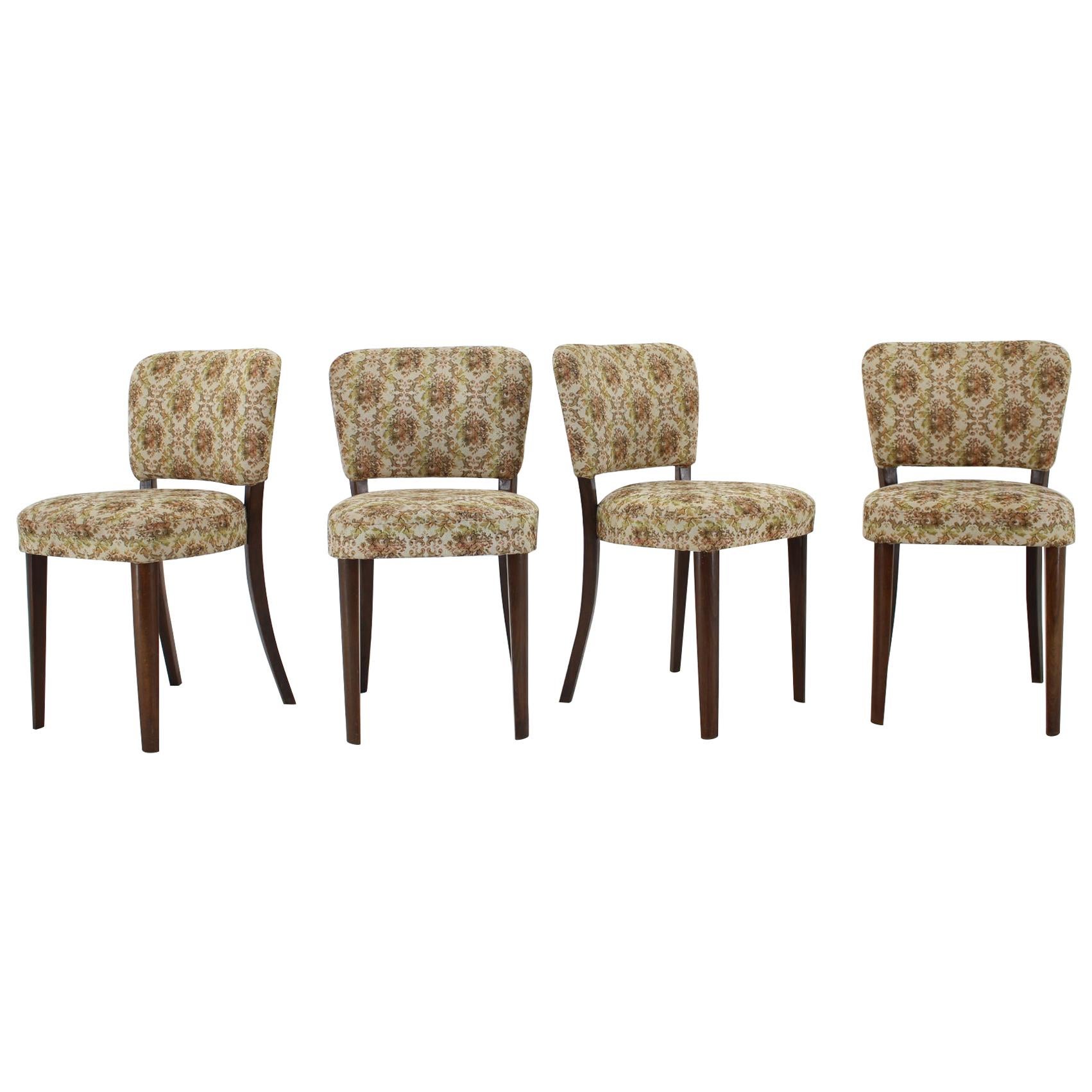 1950s Set of Four Dining Chairs, Czechoslovakia