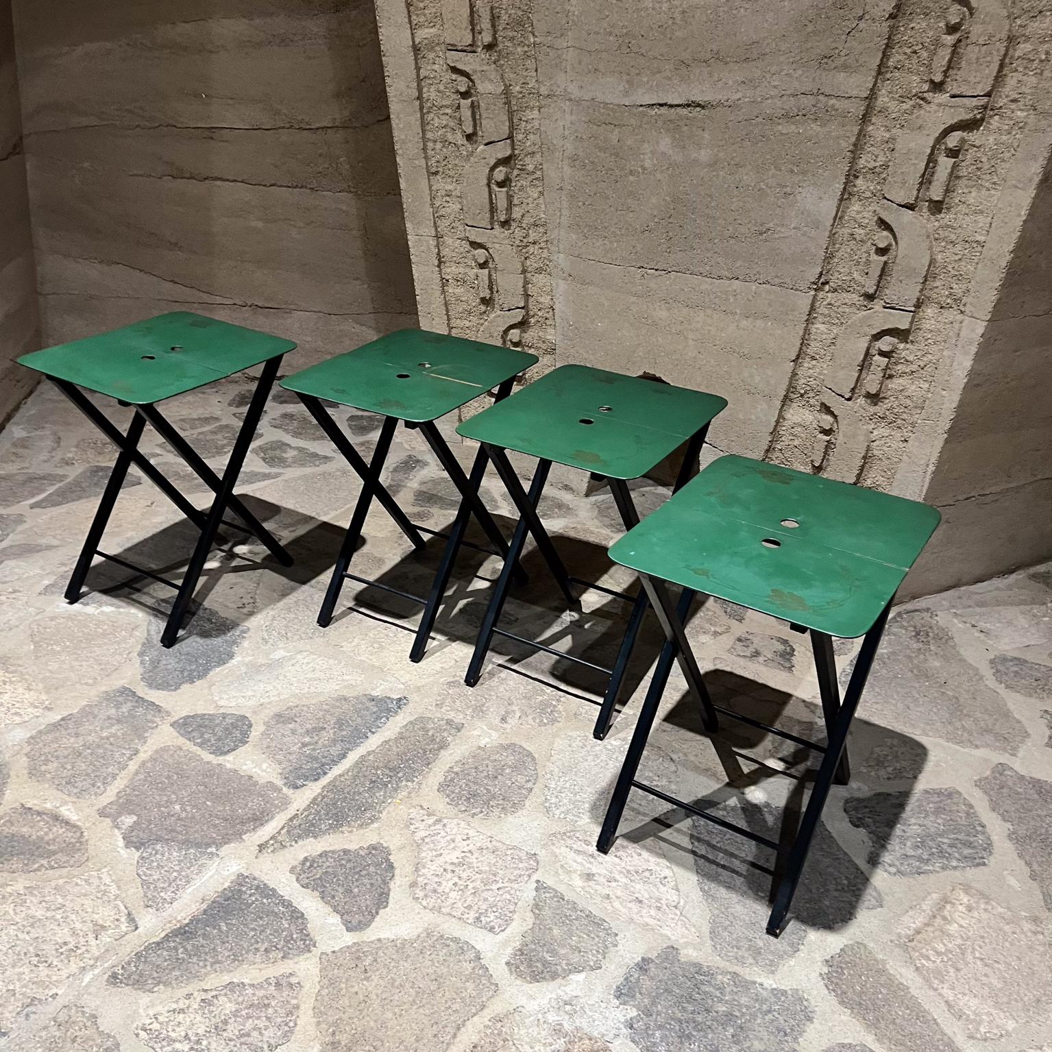 AMBIANIC presents
Mid Century Woodcraft Hostette Folding Table Set of Four
Farmington, Minnesota
21 h x 13.75 w x 16.75 d folded 32 h x 2.5 d x 13.75
Original vintage
See images listed.