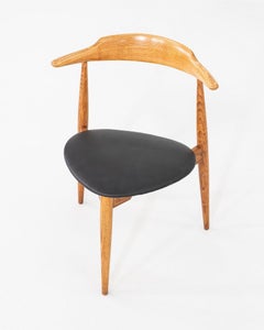 1950s Set of Four Hans Wegner for Fritz Hansen Heart Oak Stacking Dining Chairs