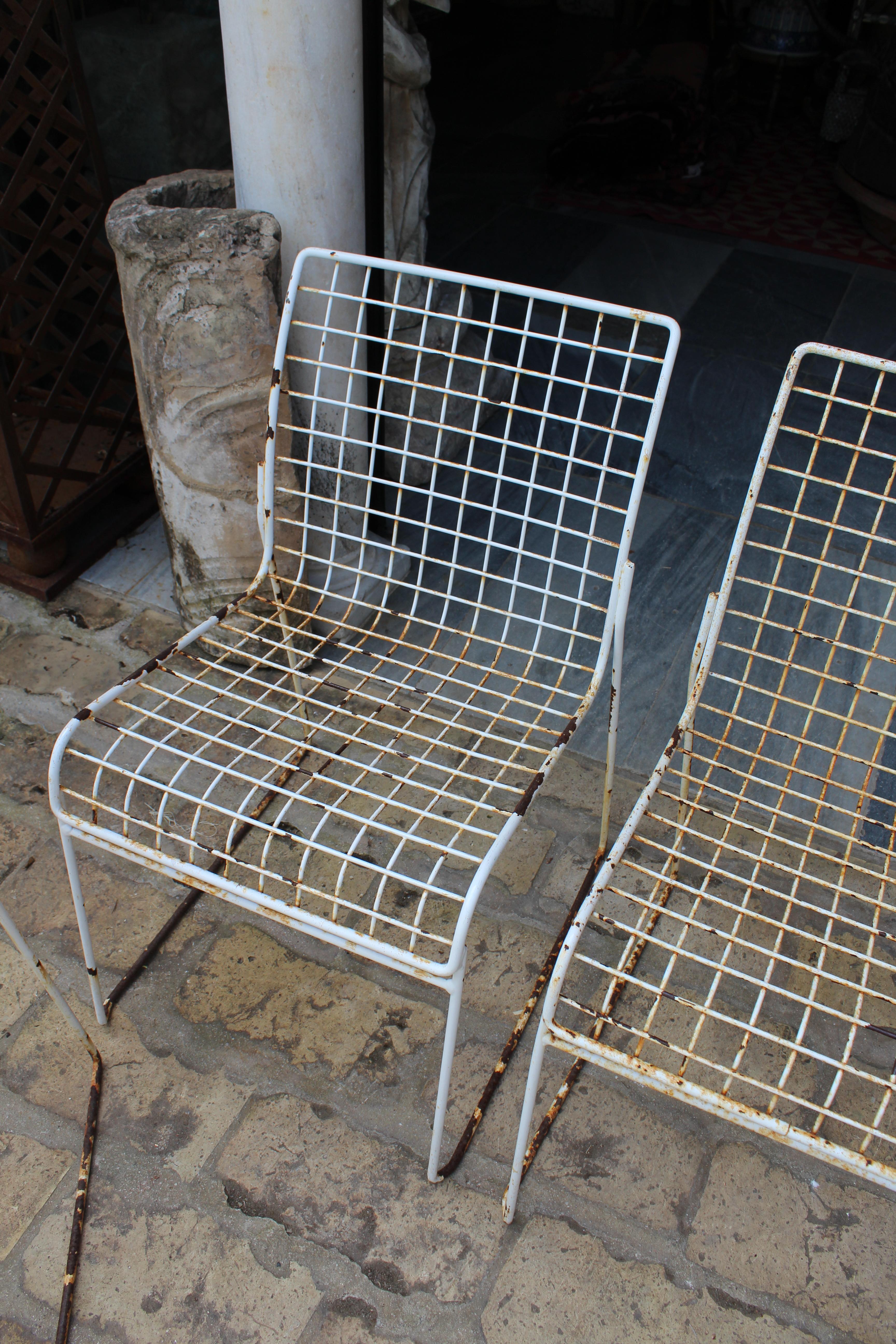 1950s Set of Four Italian Design Iron Chairs 1