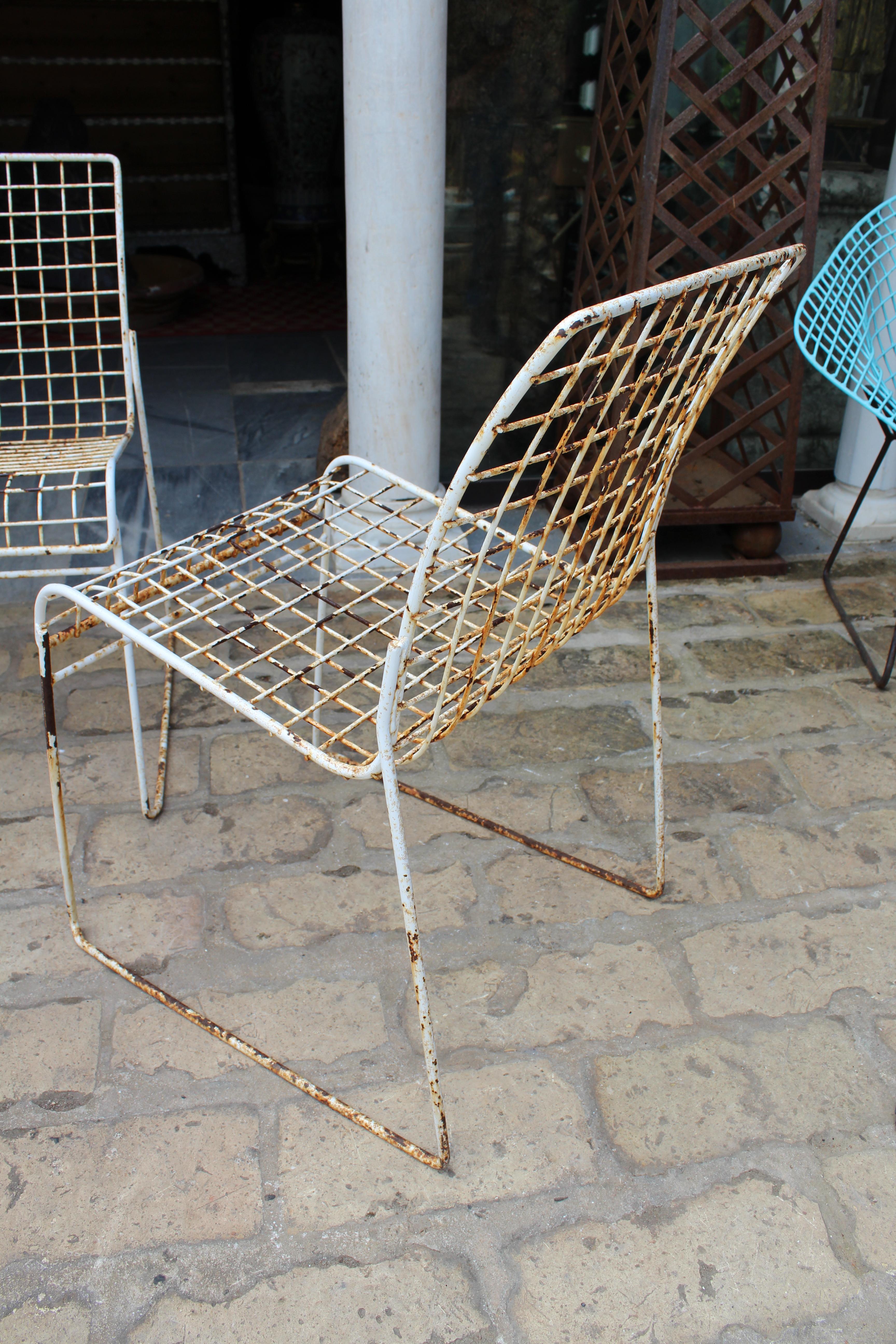 1950s Set of Four Italian Design Iron Chairs 2