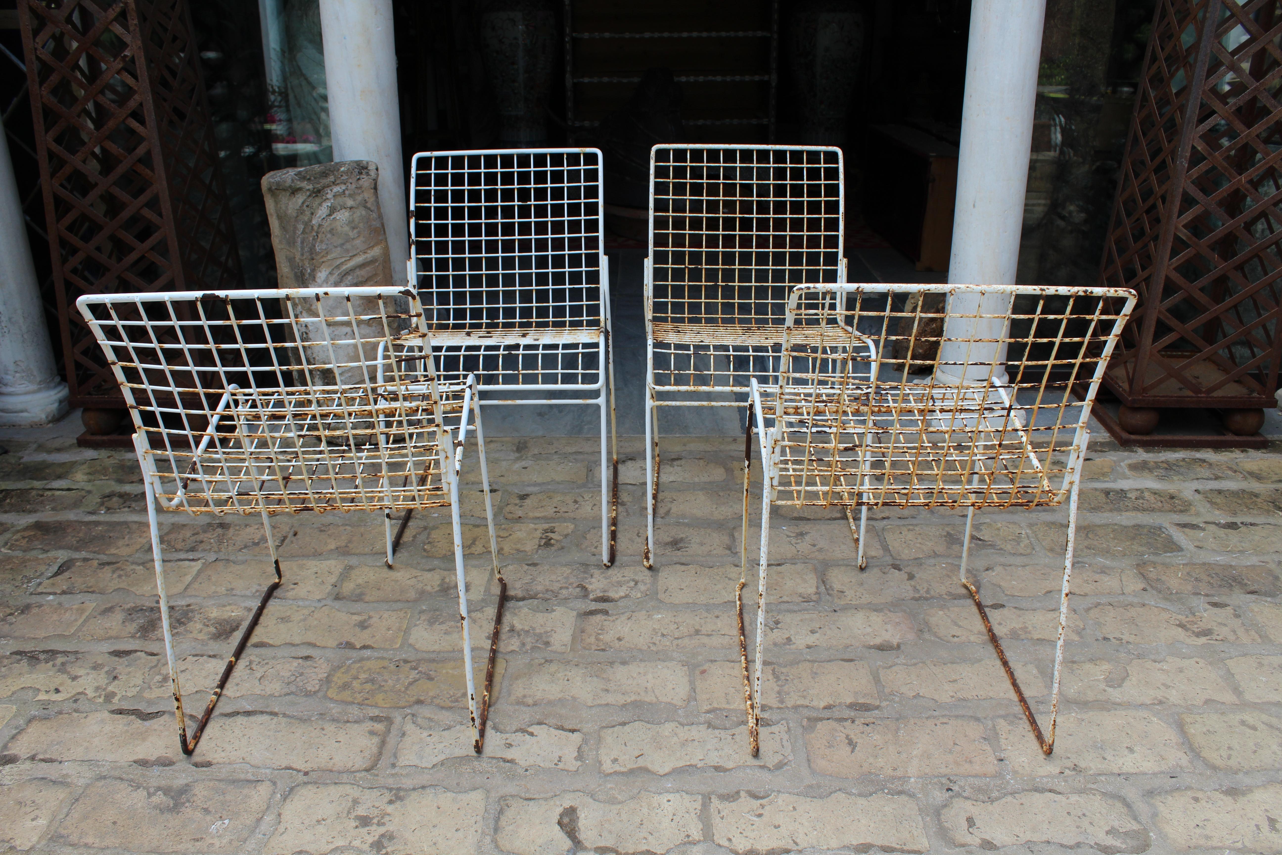 1950s Set of Four Italian Design Iron Chairs 5