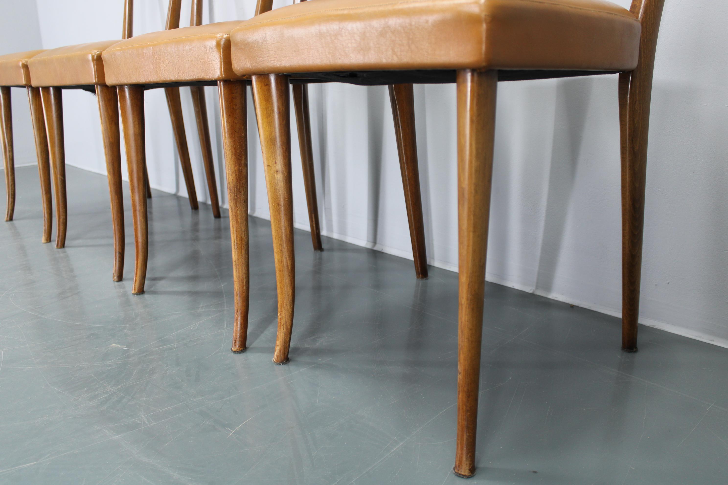 1950s Set of Four Italian Dining Chairs For Sale 6