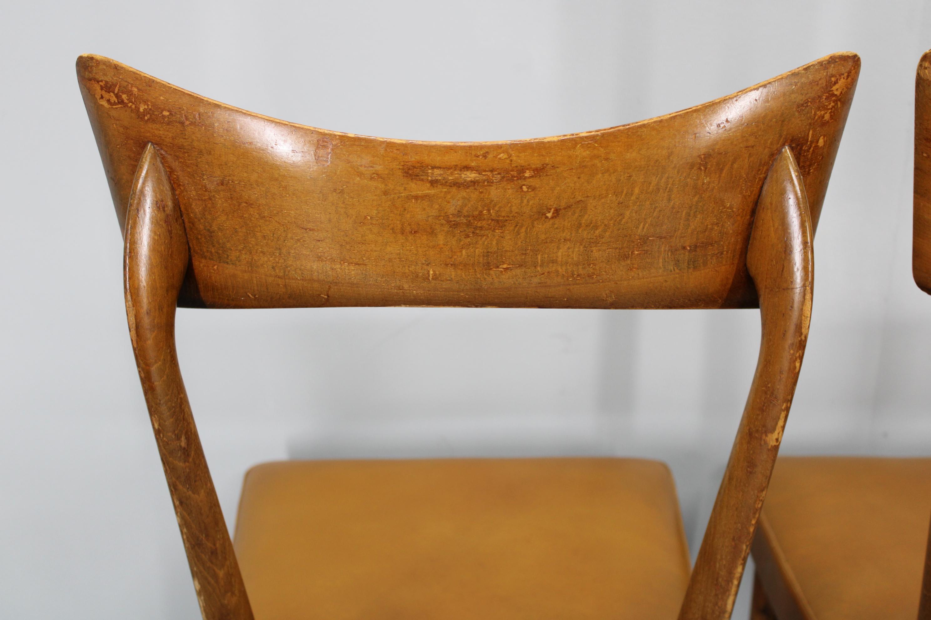 1950s Set of Four Italian Dining Chairs For Sale 7