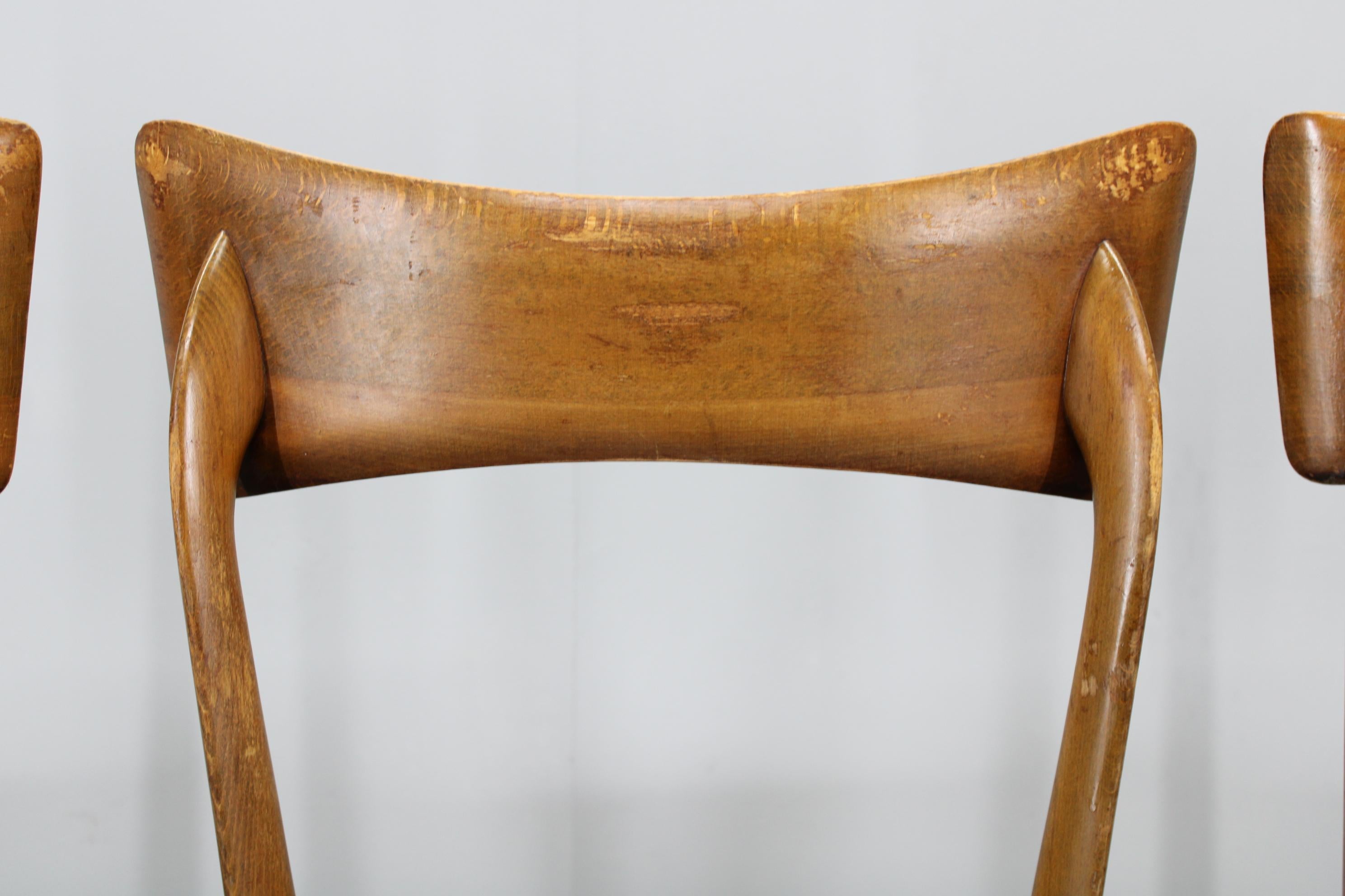 1950s Set of Four Italian Dining Chairs For Sale 8