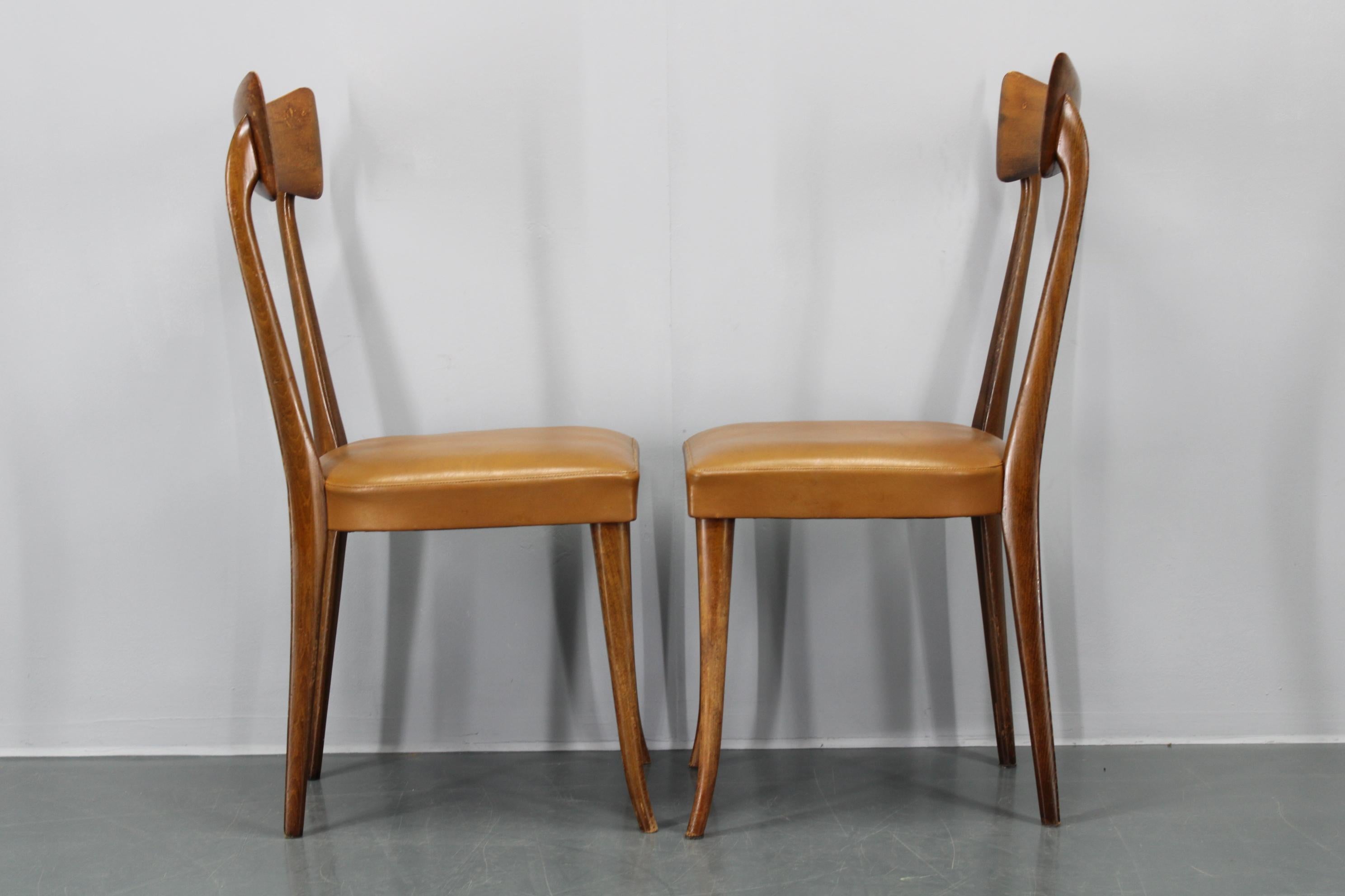 1950s Set of Four Italian Dining Chairs For Sale 11