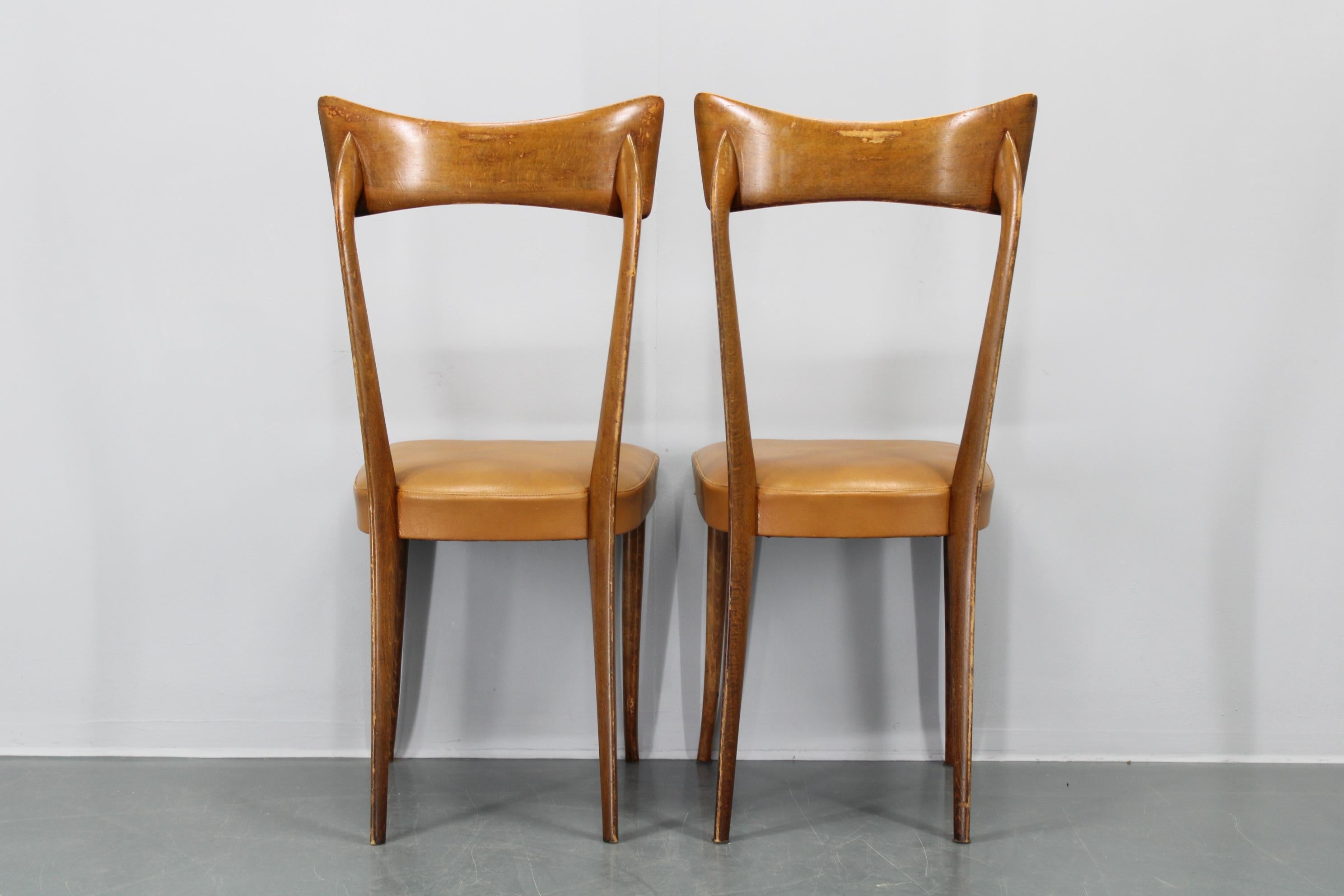 1950s Set of Four Italian Dining Chairs For Sale 12