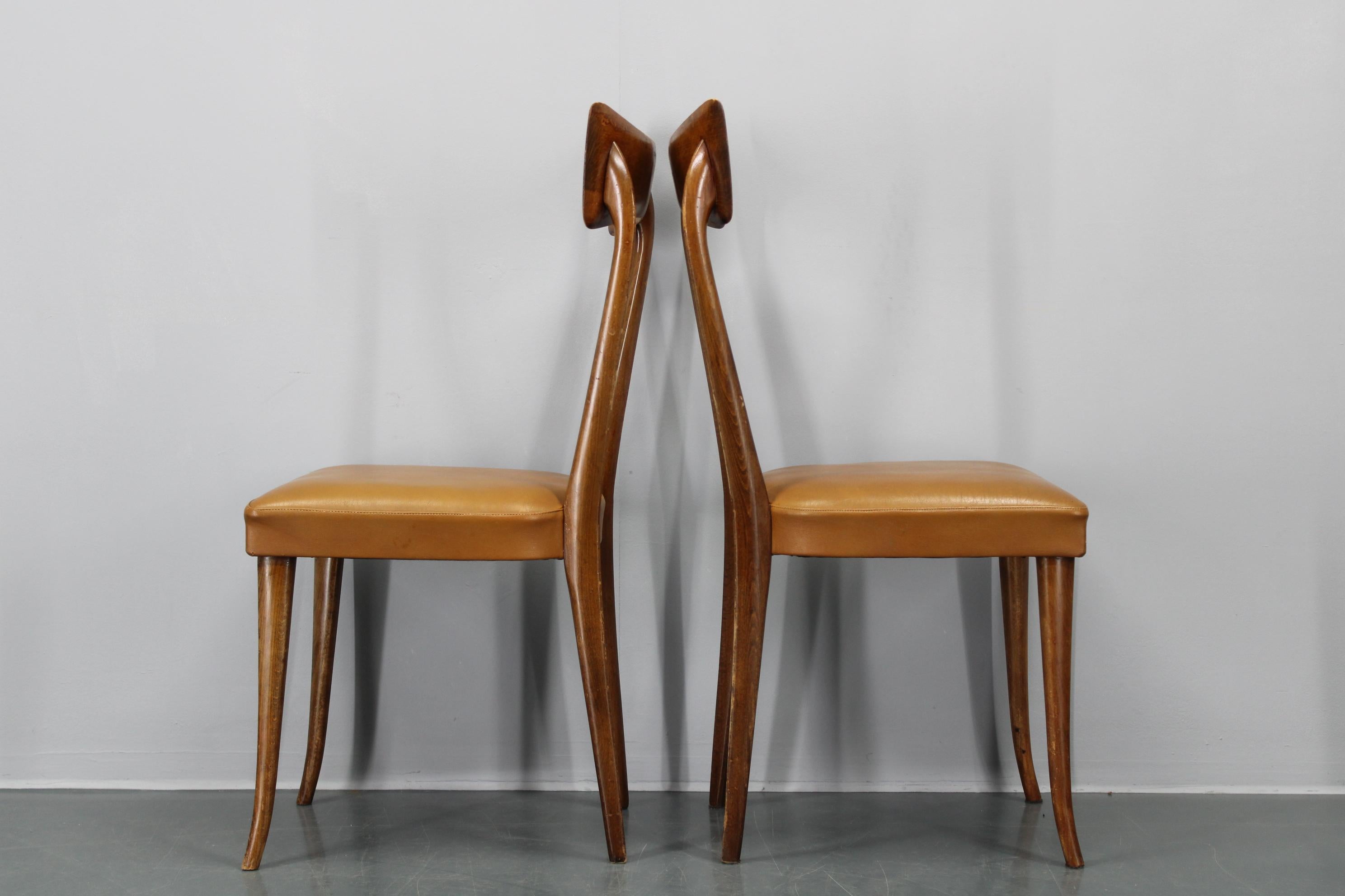 1950s Set of Four Italian Dining Chairs For Sale 13