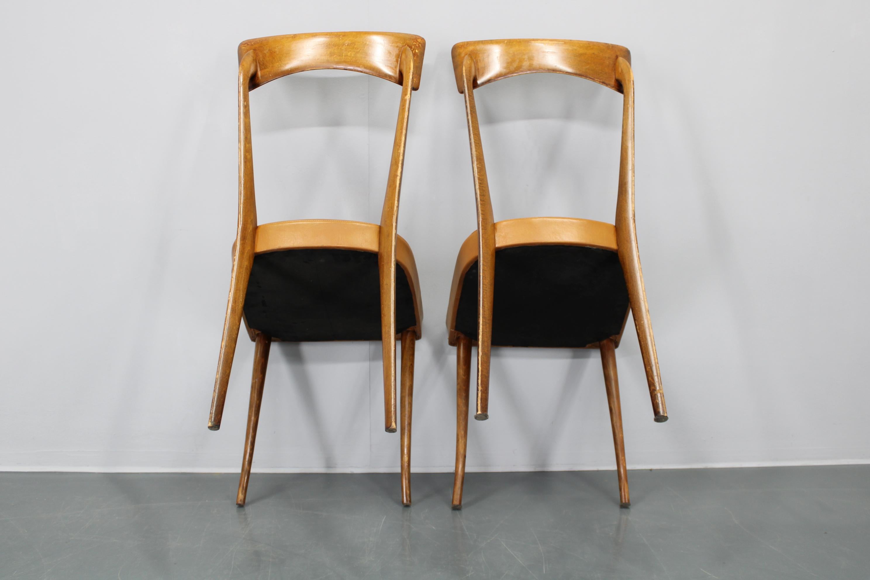 1950s Set of Four Italian Dining Chairs For Sale 14