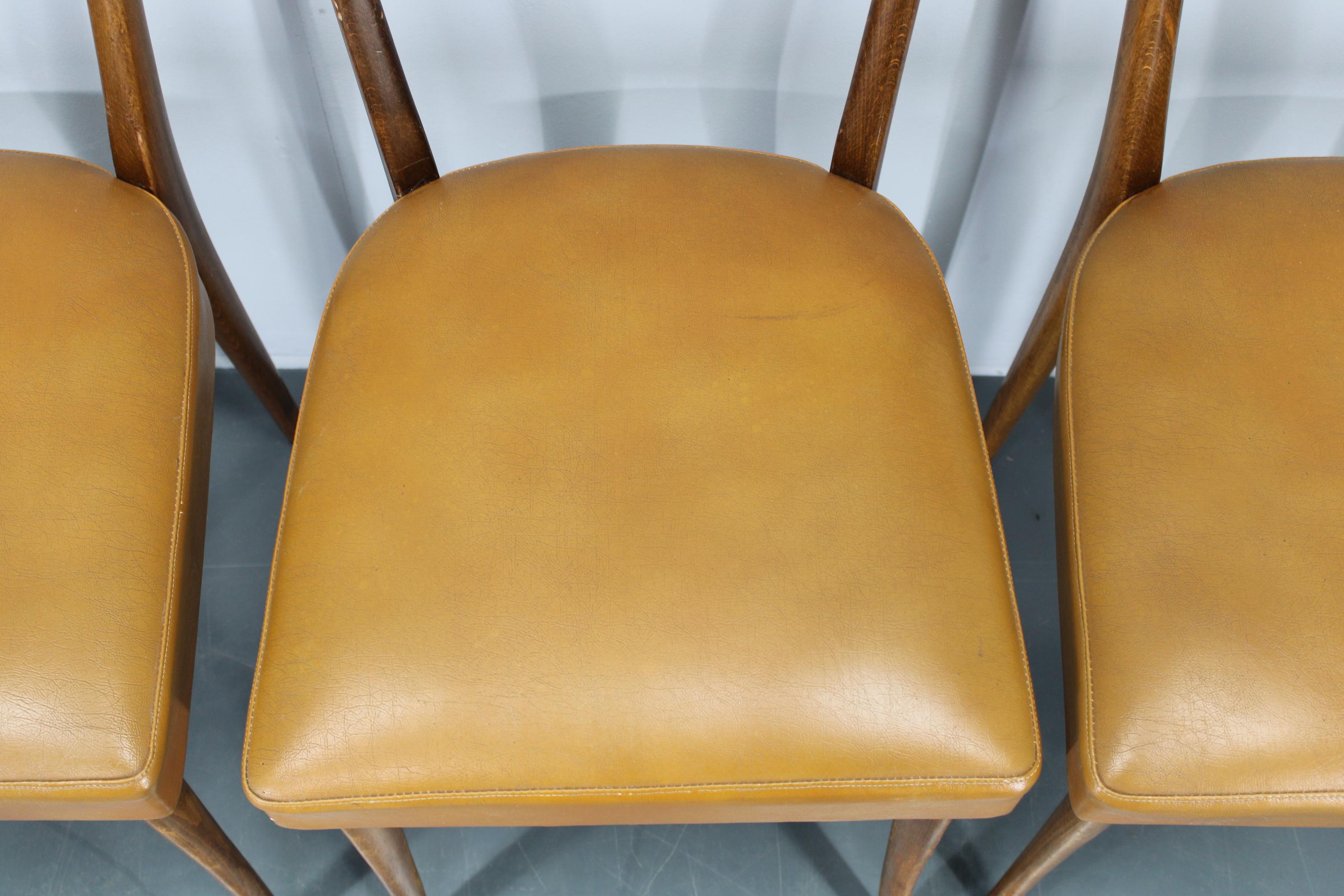 1950s Set of Four Italian Dining Chairs For Sale 1