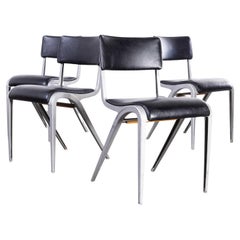 1950's Set of Four James Leonard Esavian ESA Upholstered Dining Chairs