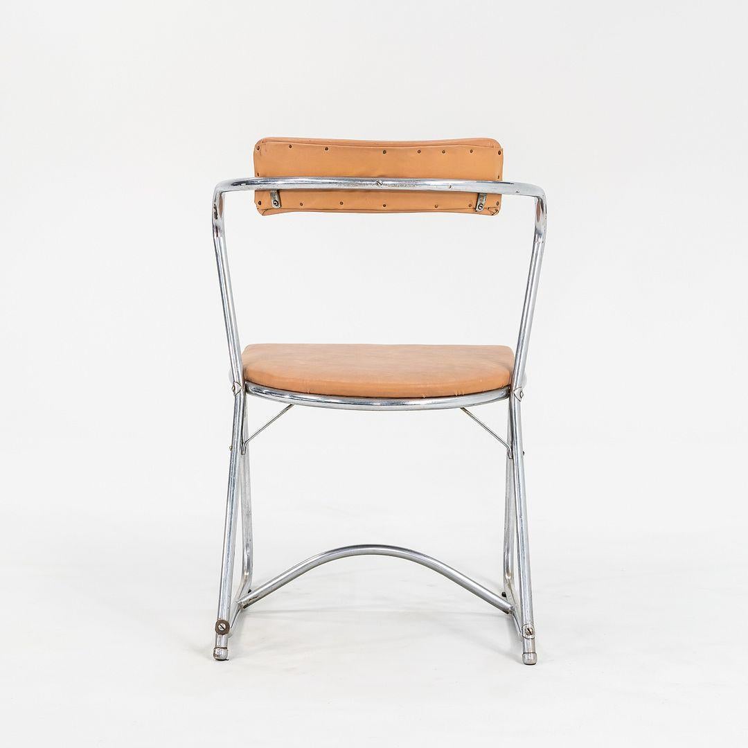 1950s Set of Four Lewis Larsen for Lloyd Loom Tubular Steel Dining Chairs For Sale 4