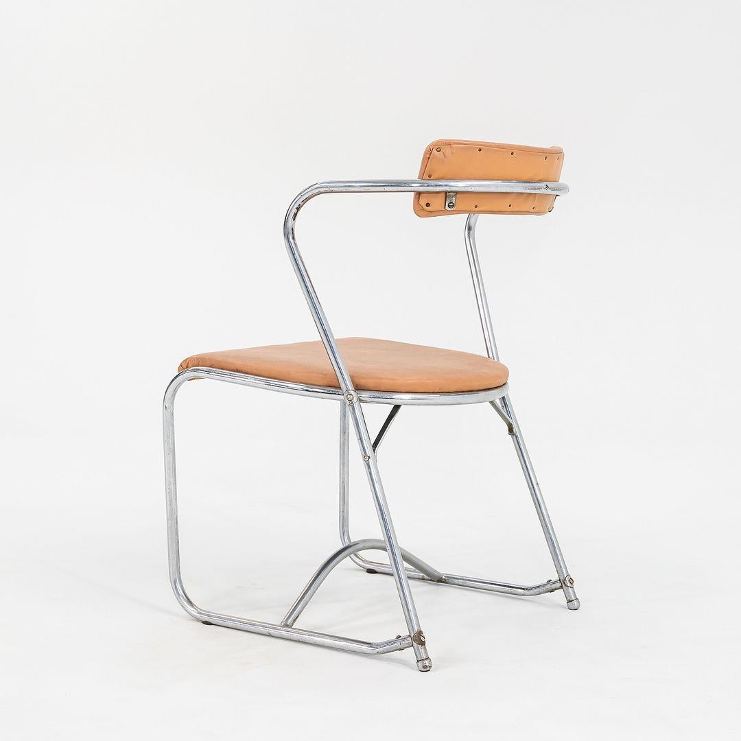 1950s Set of Four Lewis Larsen for Lloyd Loom Tubular Steel Dining Chairs For Sale 5