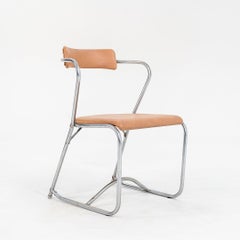 1950er Satz von vier Lewis Larsen für Lloyd Loom Stahlrohr-Esszimmerstühlen