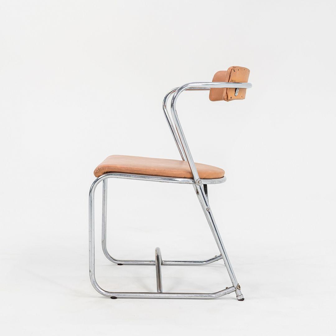 American 1950s Set of Four Lewis Larsen for Lloyd Loom Tubular Steel Dining Chairs For Sale