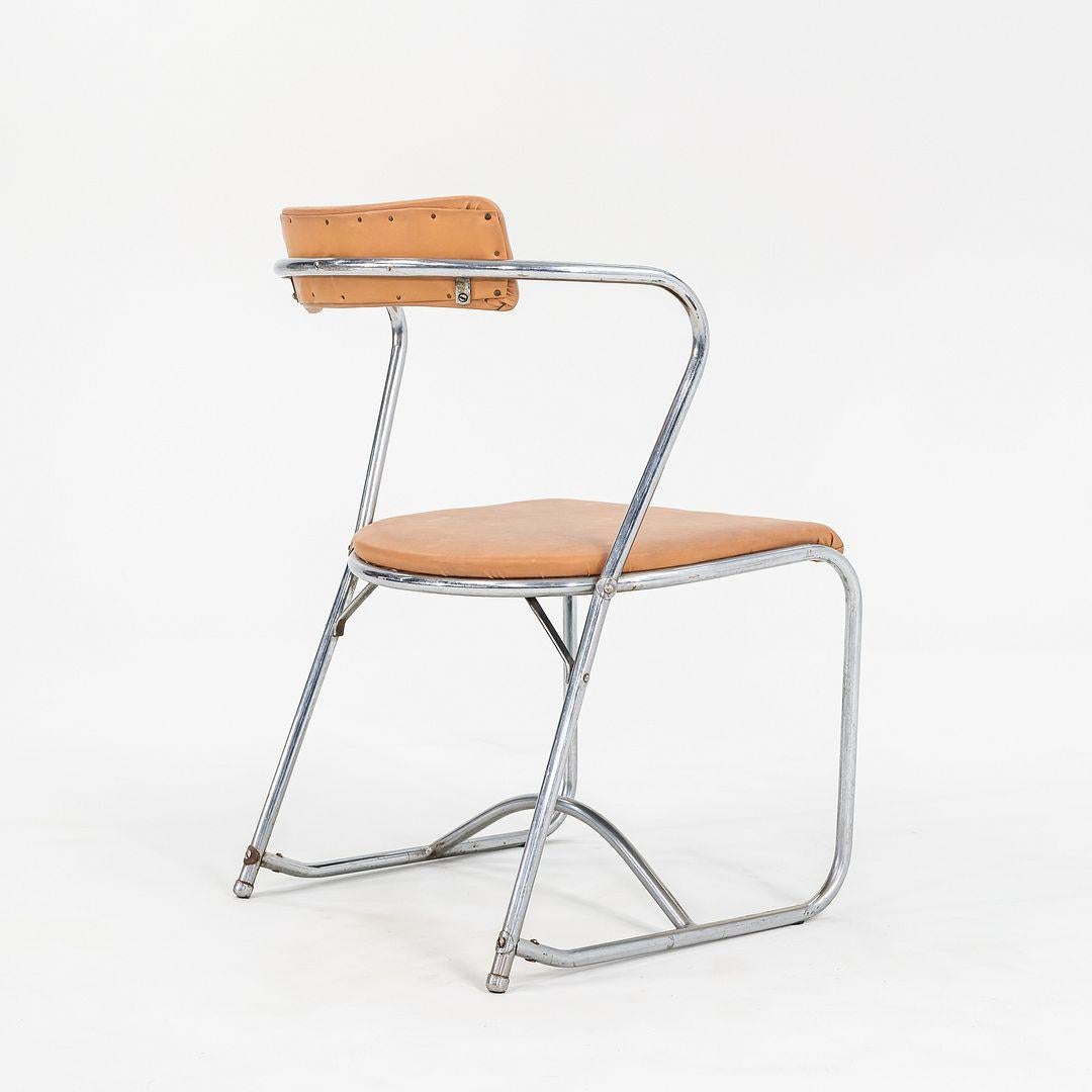 1950s Set of Four Lewis Larsen for Lloyd Loom Tubular Steel Dining Chairs In Good Condition For Sale In Philadelphia, PA
