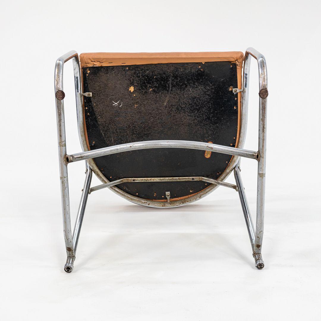 Mid-20th Century 1950s Set of Four Lewis Larsen for Lloyd Loom Tubular Steel Dining Chairs For Sale