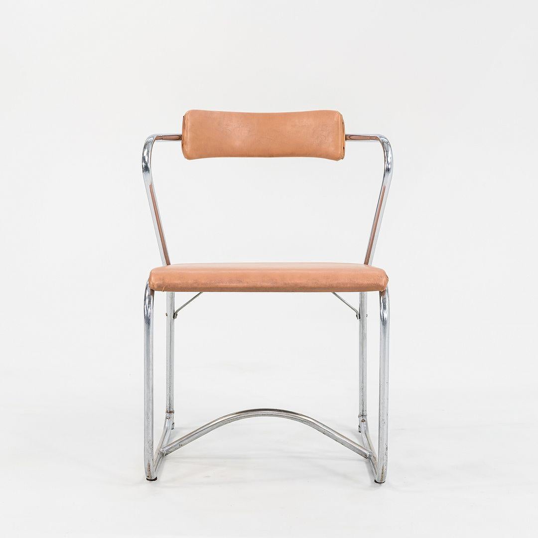 1950s Set of Four Lewis Larsen for Lloyd Loom Tubular Steel Dining Chairs For Sale 3